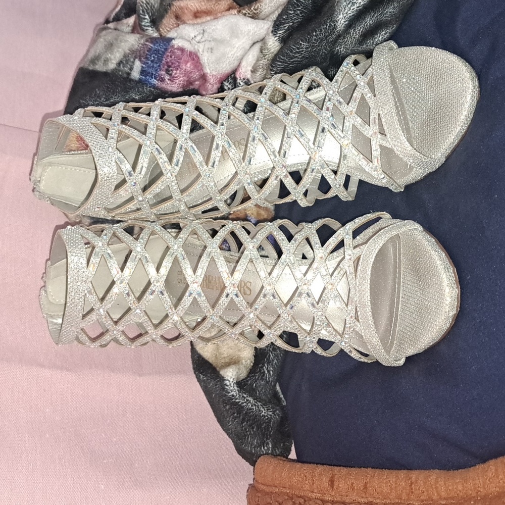 Silver high heels